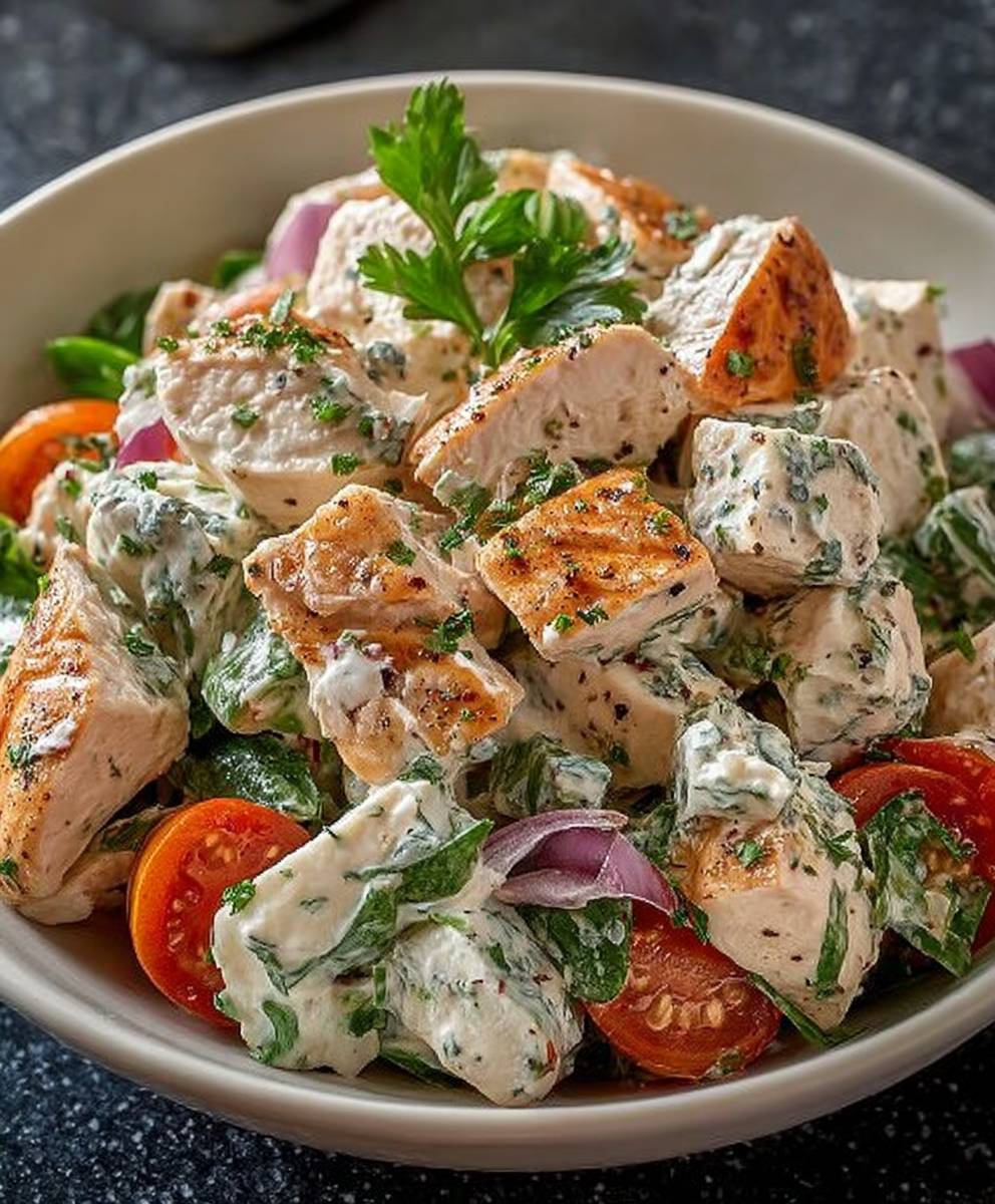 Salade poulet yaourt grec