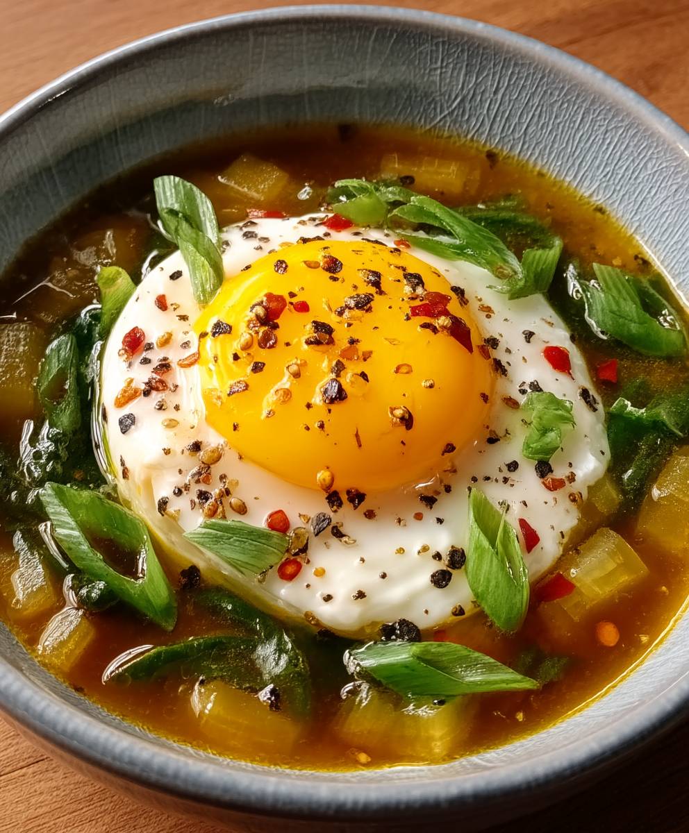 Oeuf poché bouillon thaï