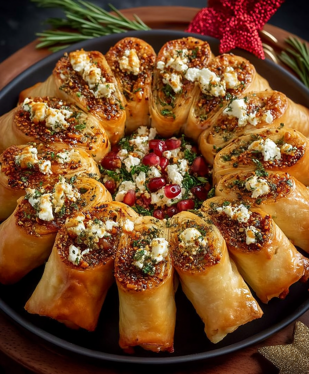Couronne roulés feta herbes facile