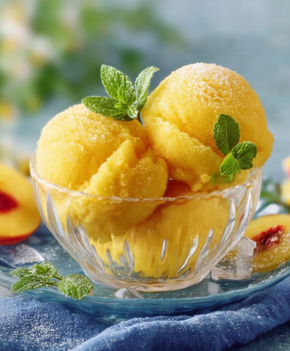 Sorbet aux pêches fraiches