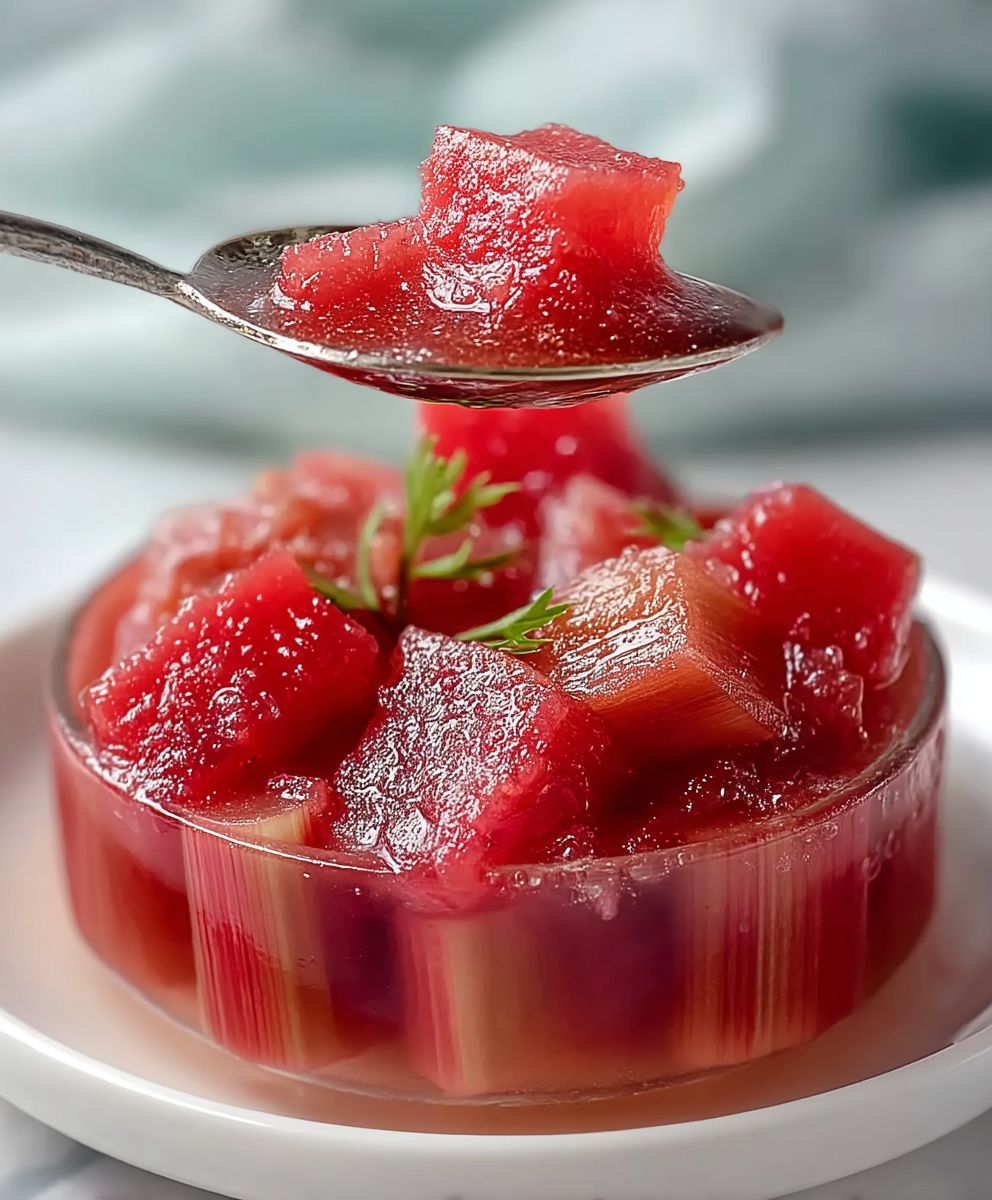 Compote rhubarbe maison