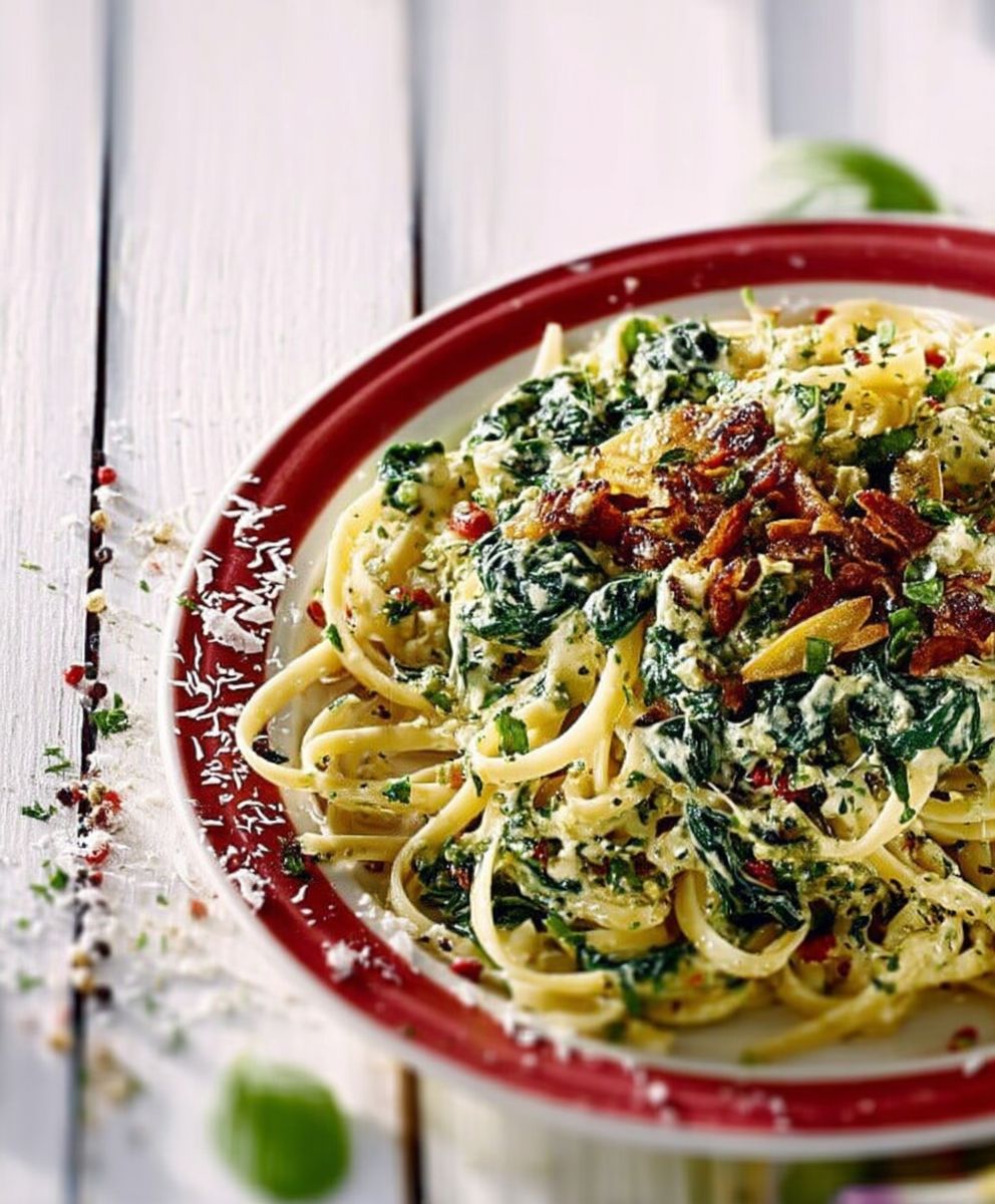 Linguine aux épinards facile