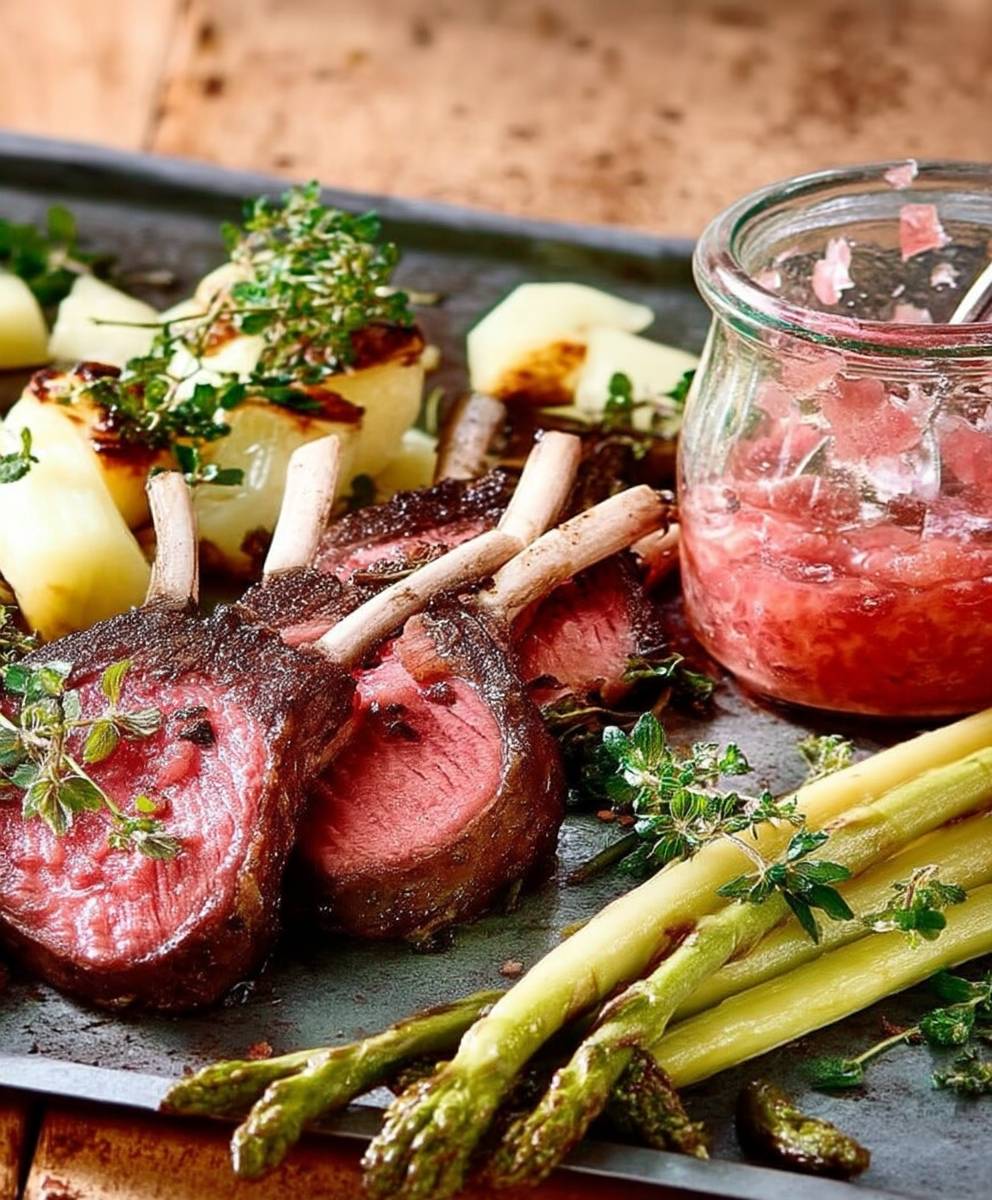 Carre agneau asperges