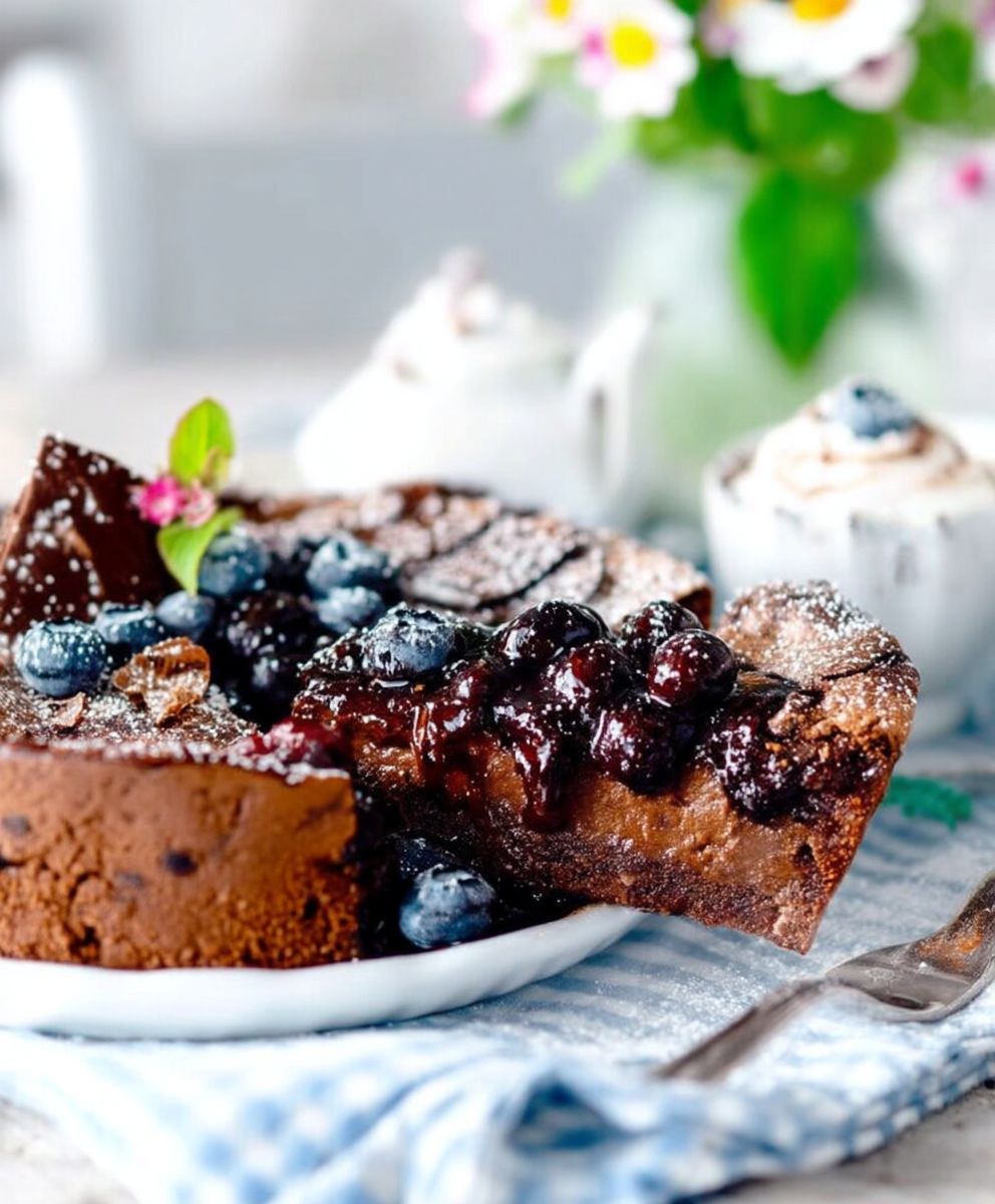 Gateau choco myrtilles