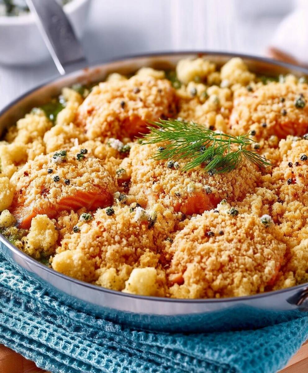 Crumble saumon fenouil