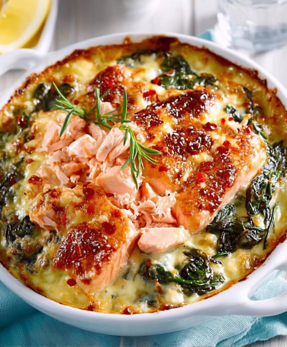 Gratin blettes saumon