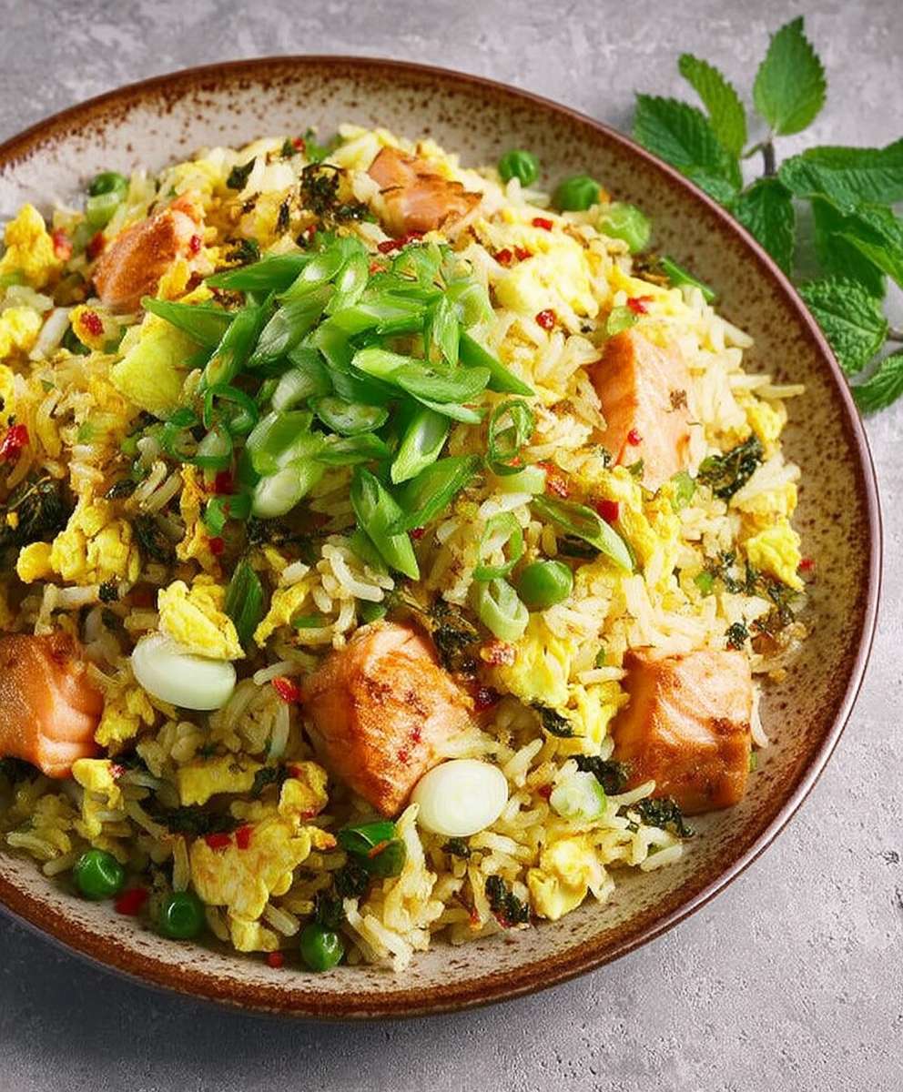 Riz sauté curry vert