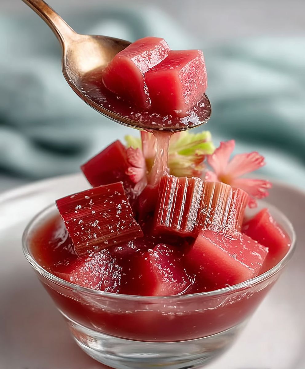 Compote rhubarbe maison