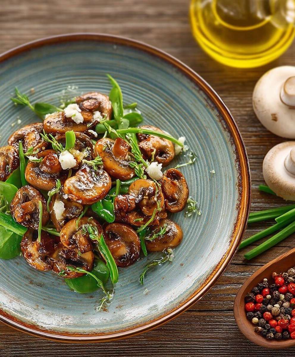 Salade de champignons aux herbes