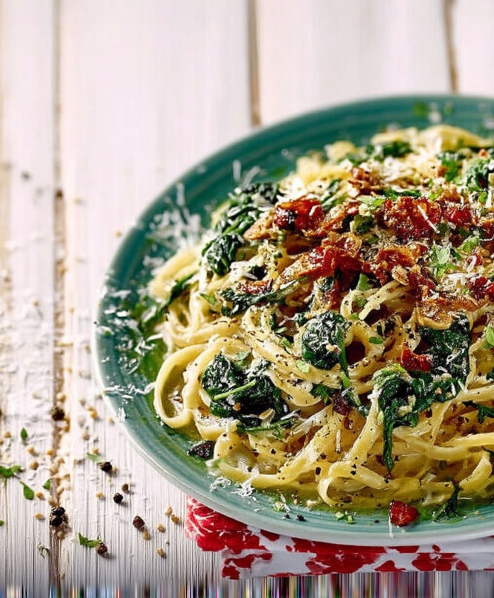 Linguine aux épinards facile