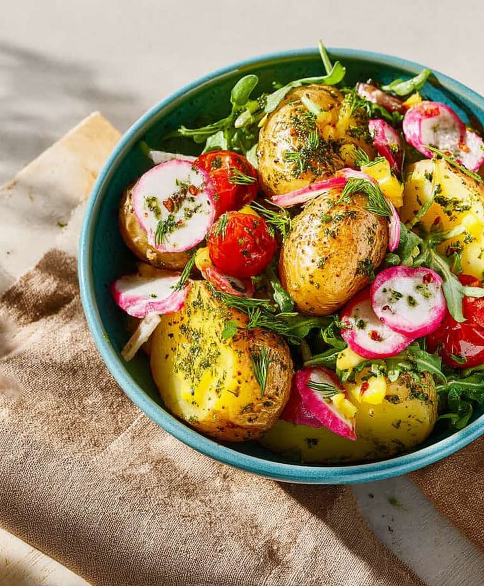 Salade de pommes de terre croustillante