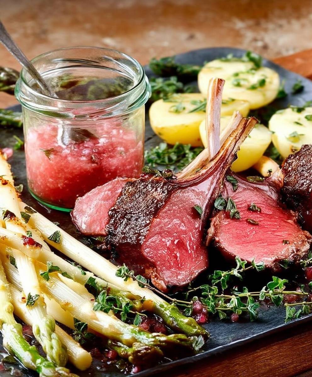 Carre agneau asperges