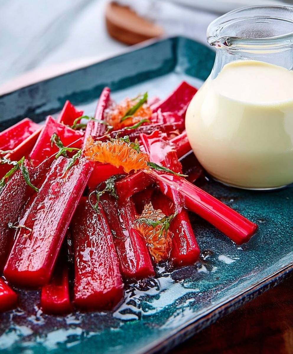 Rhubarbe caramélisée orange
