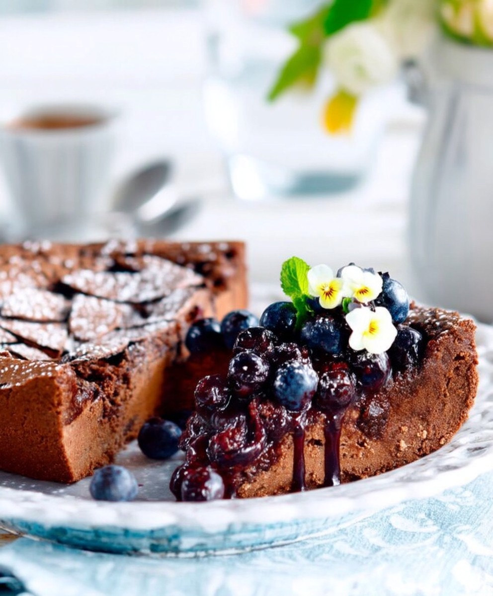 Gateau choco myrtilles