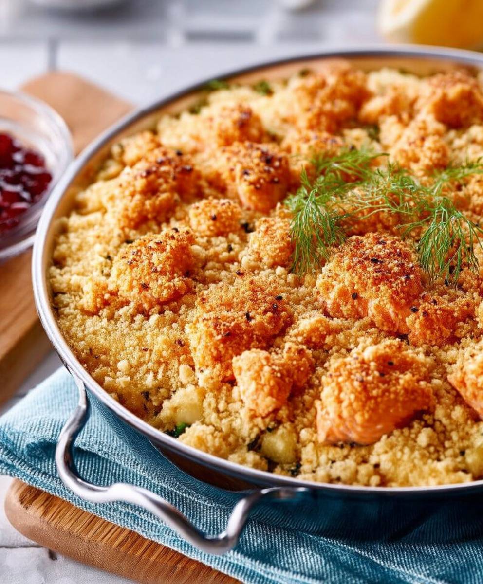 Crumble saumon fenouil
