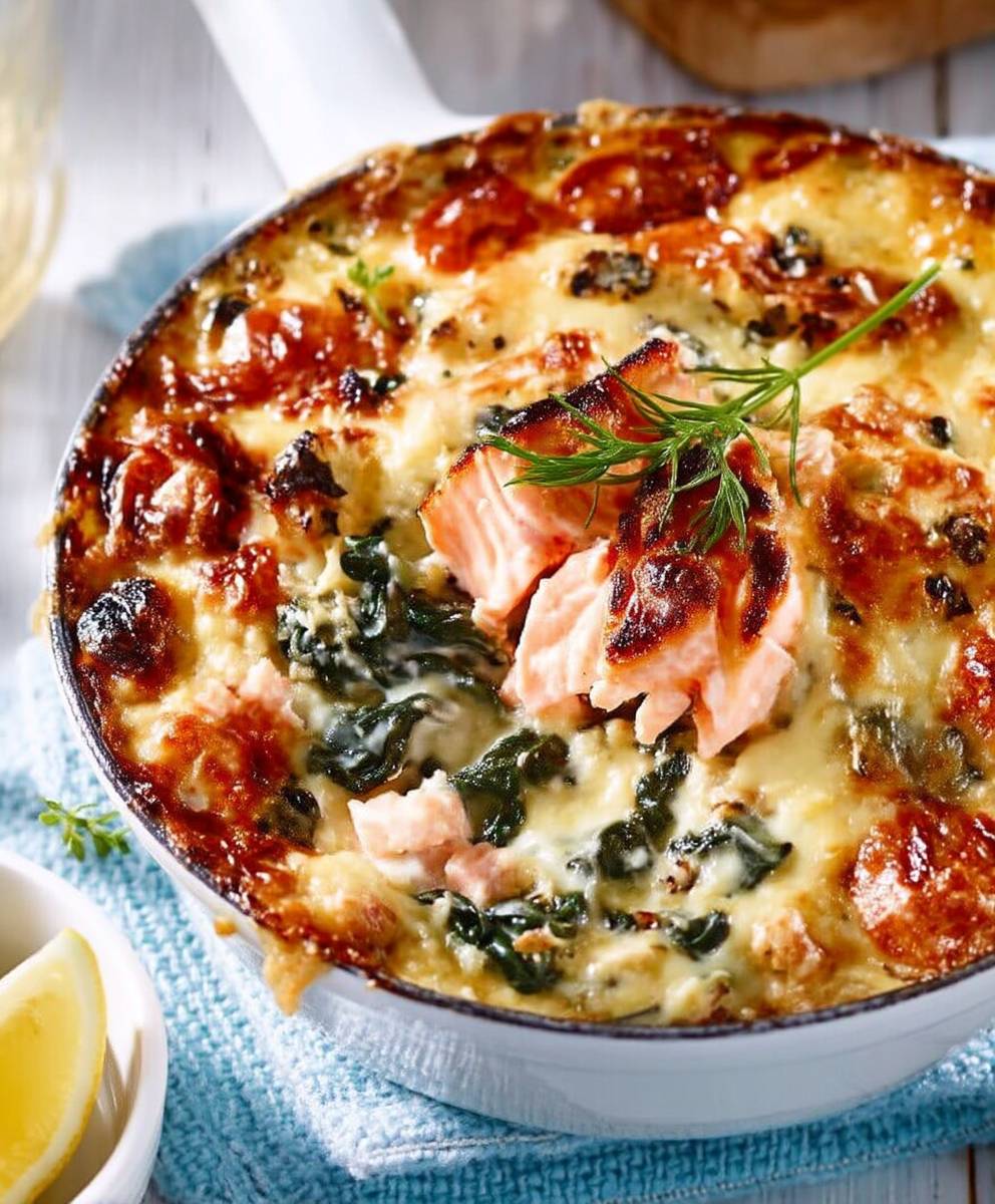 Gratin blettes saumon