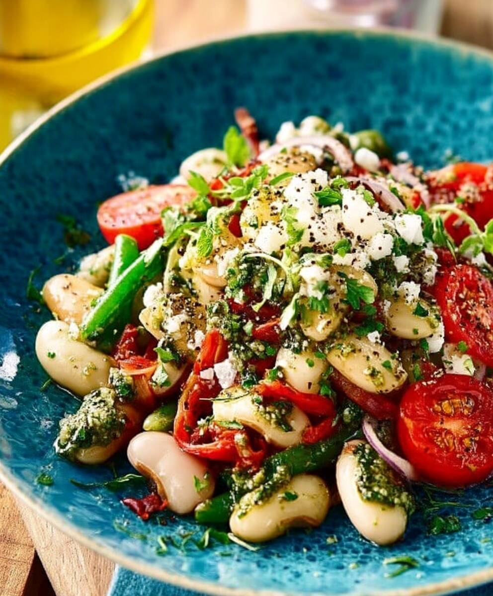 Salade haricots pistou