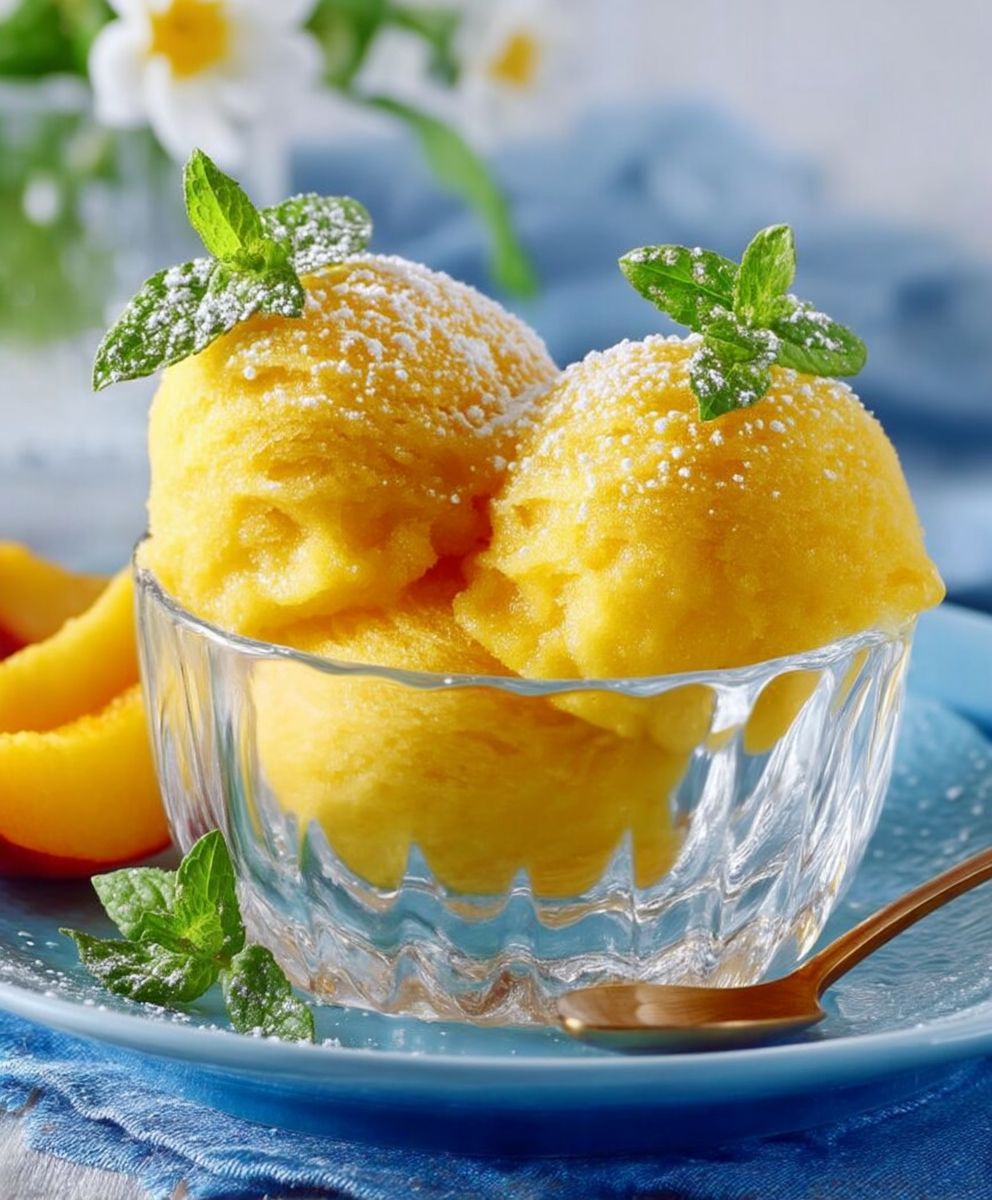 Sorbet aux pêches fraiches