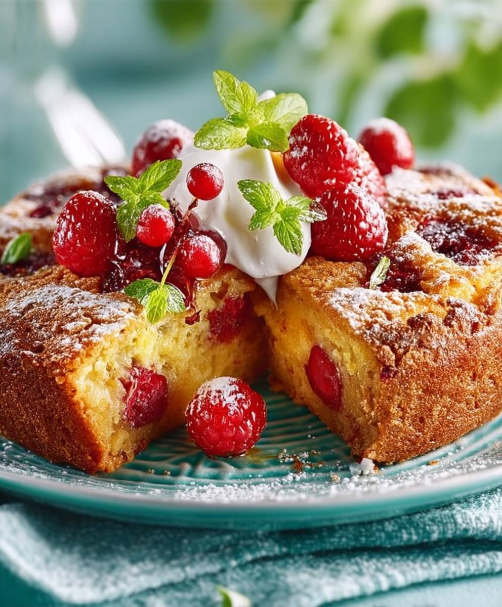 Moelleux framboises facile
