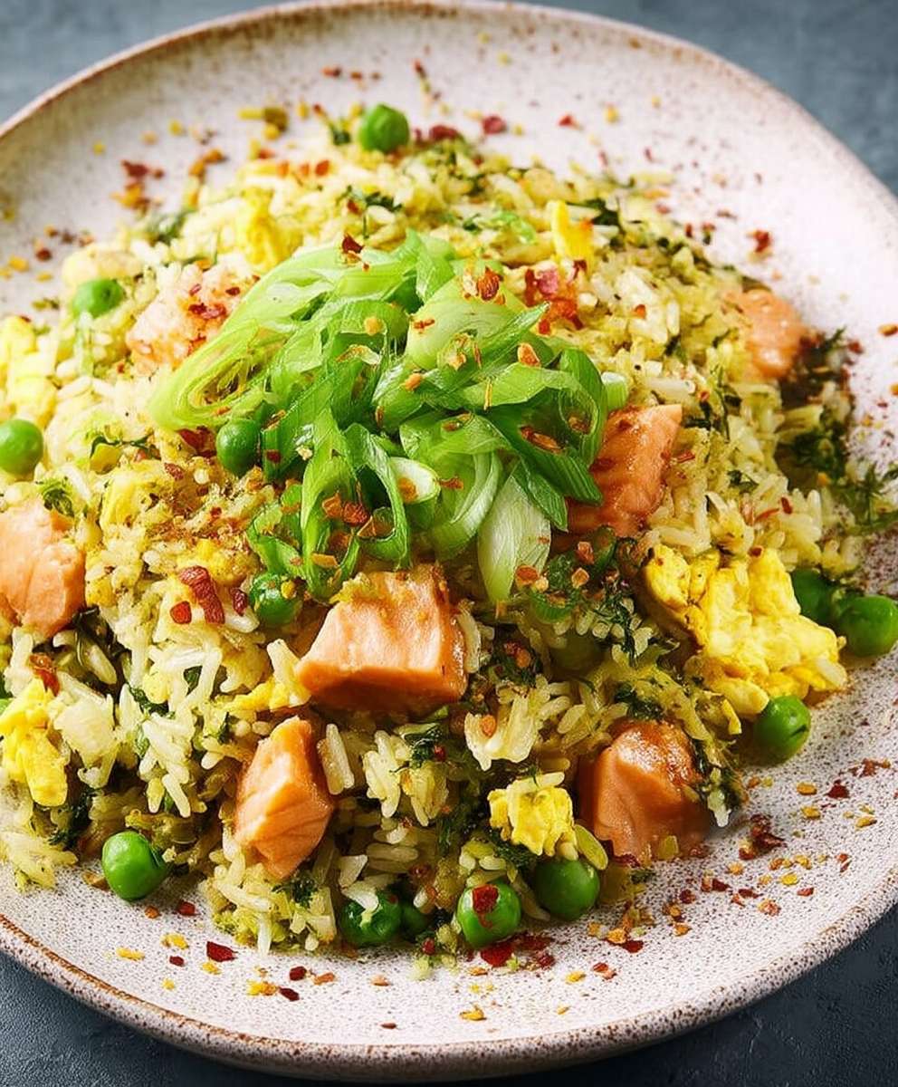 Riz sauté curry vert