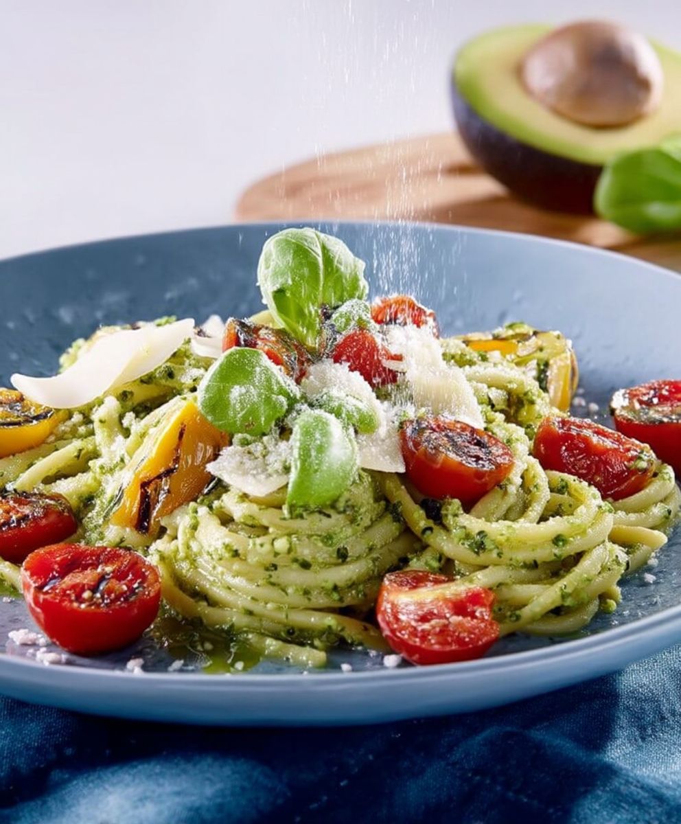 Pâtes pesto avocat