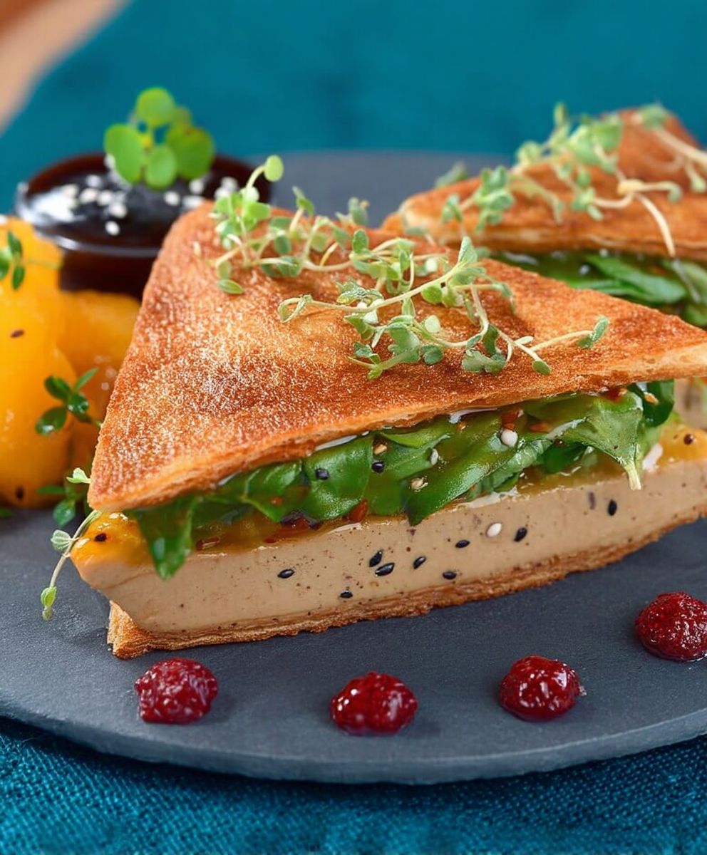 Foie gras mariné feuilles de brick