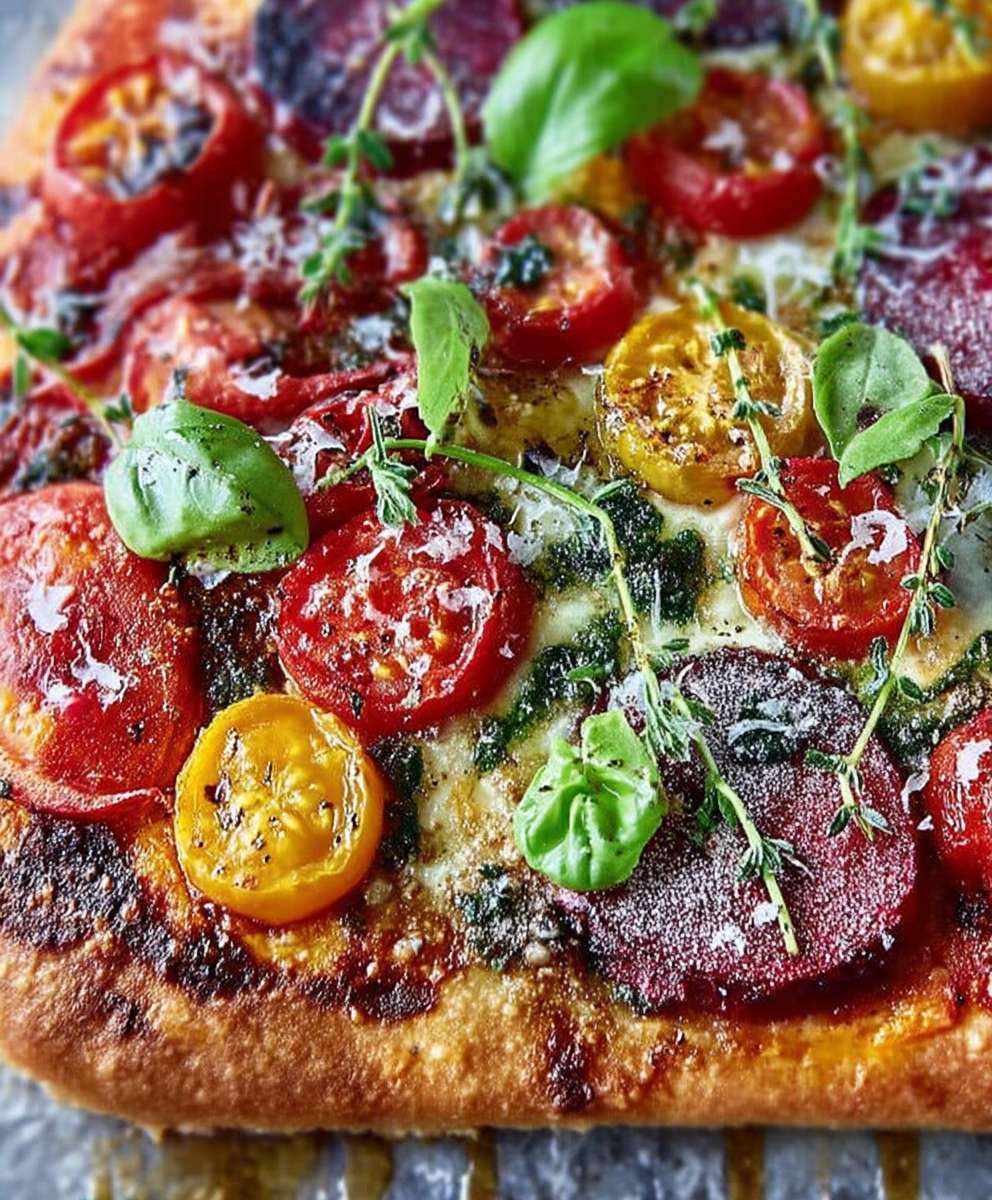 Pizza tomates betterave