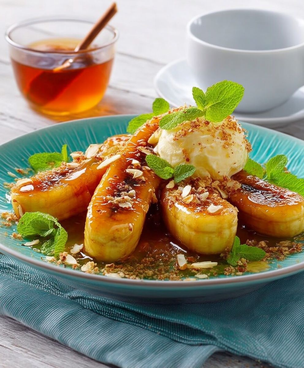 Bananes dorées sirop d'orange