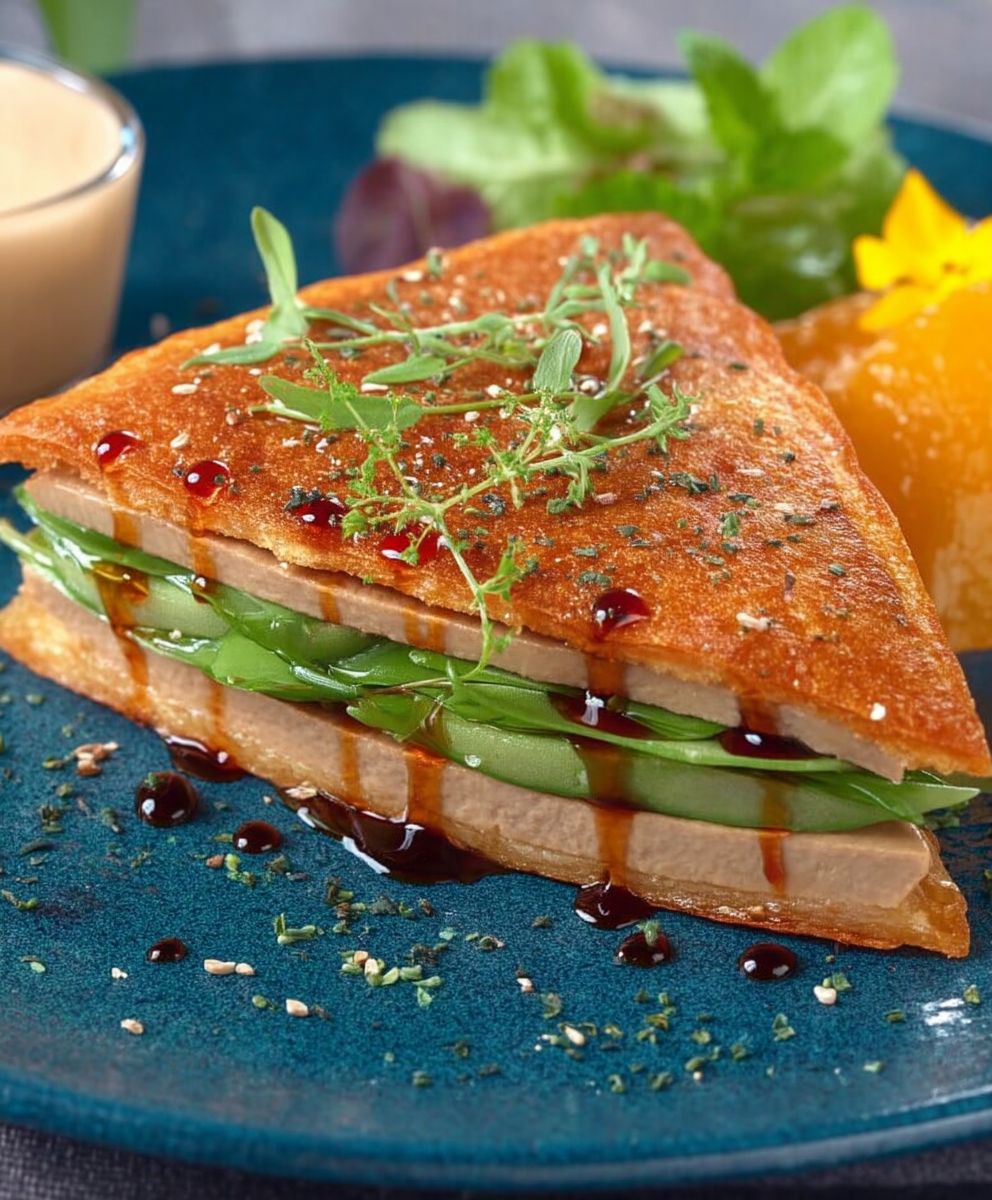 Foie gras mariné feuilles de brick