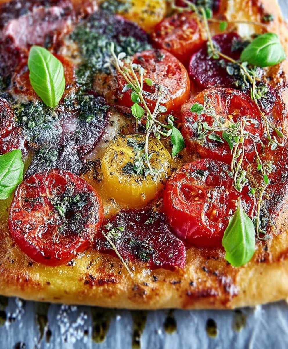 Pizza tomates betterave