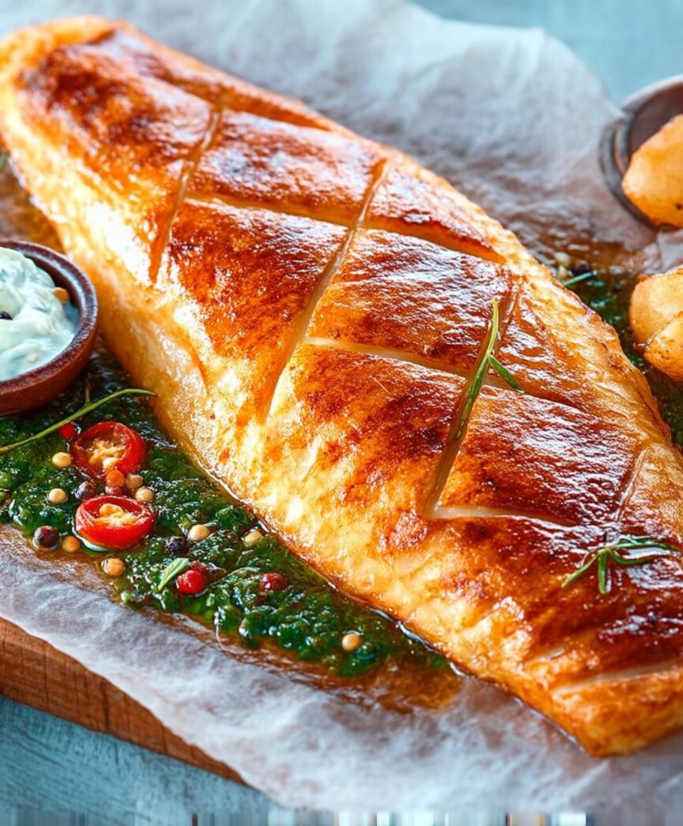 Bar feuilleté aux herbes