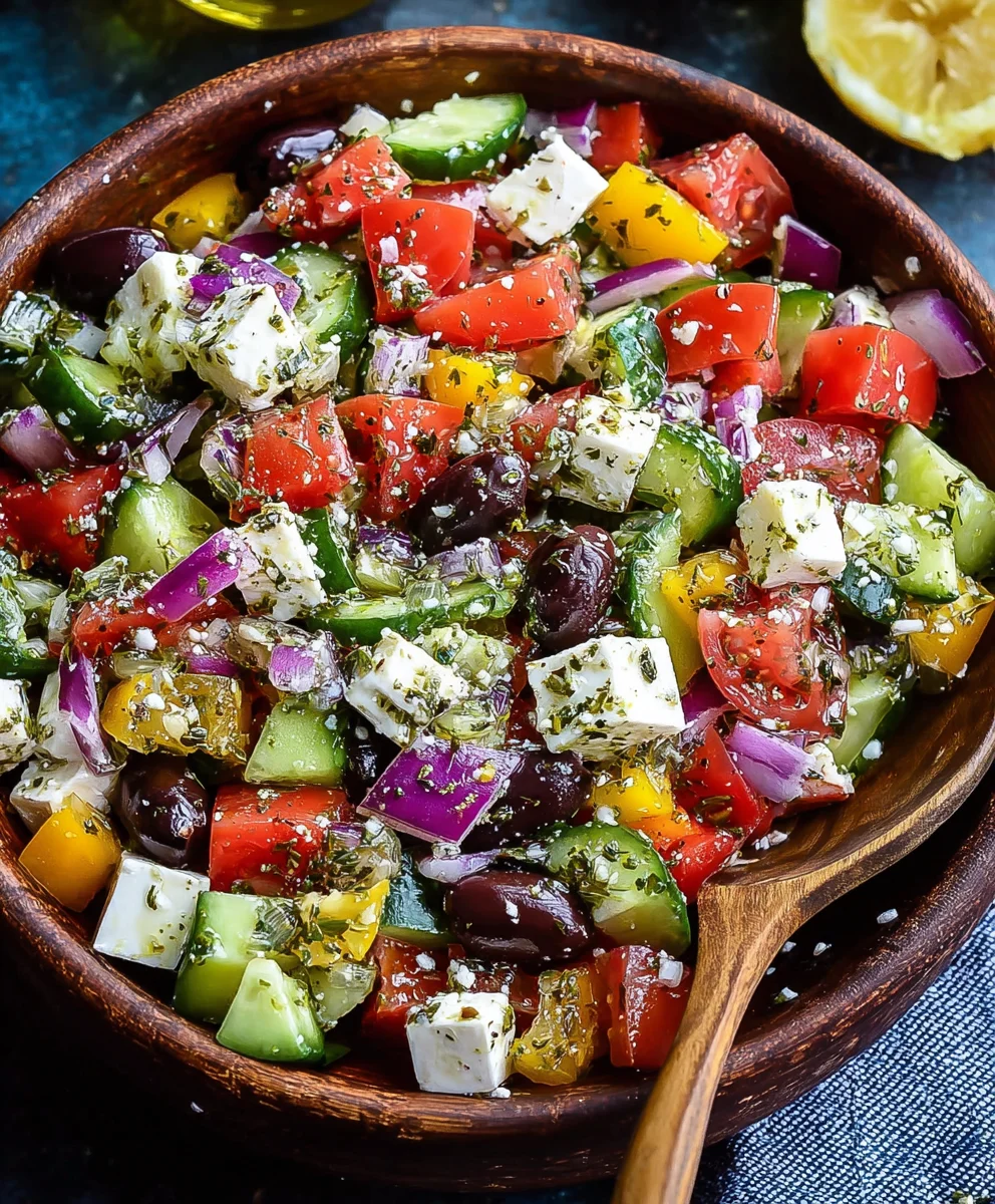 Salade Grecque d'Été Rafraîchissante au Citron et Origan