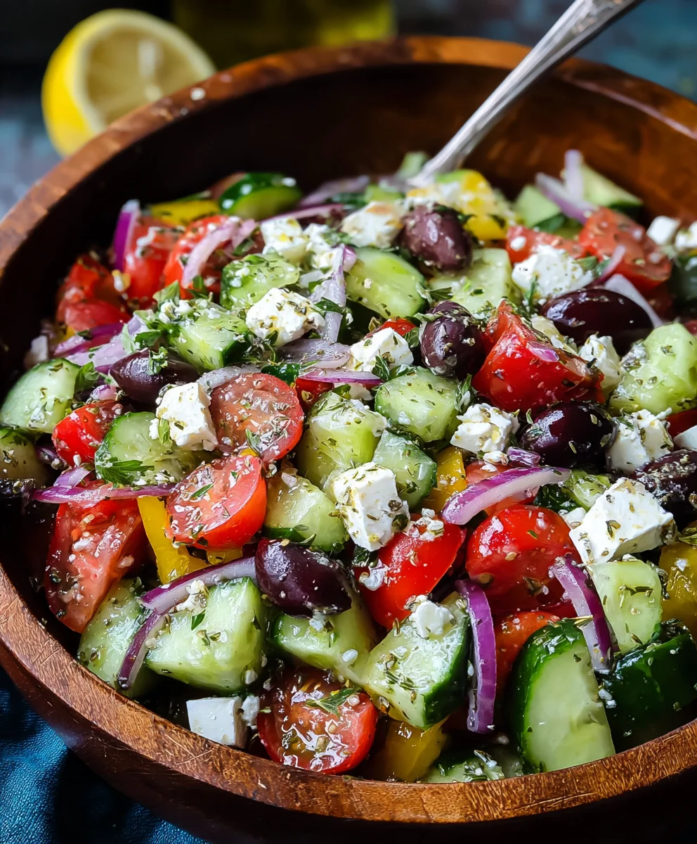 Salade Grecque d'Été Ultra Fraîche au Citron et Origan