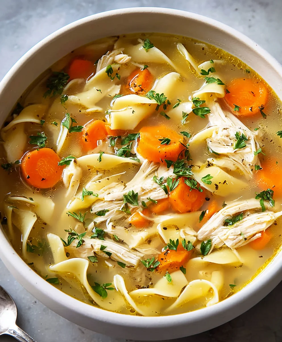 Soupe Poulet Nouilles Classique : Réconfort Mijoteuse Facile