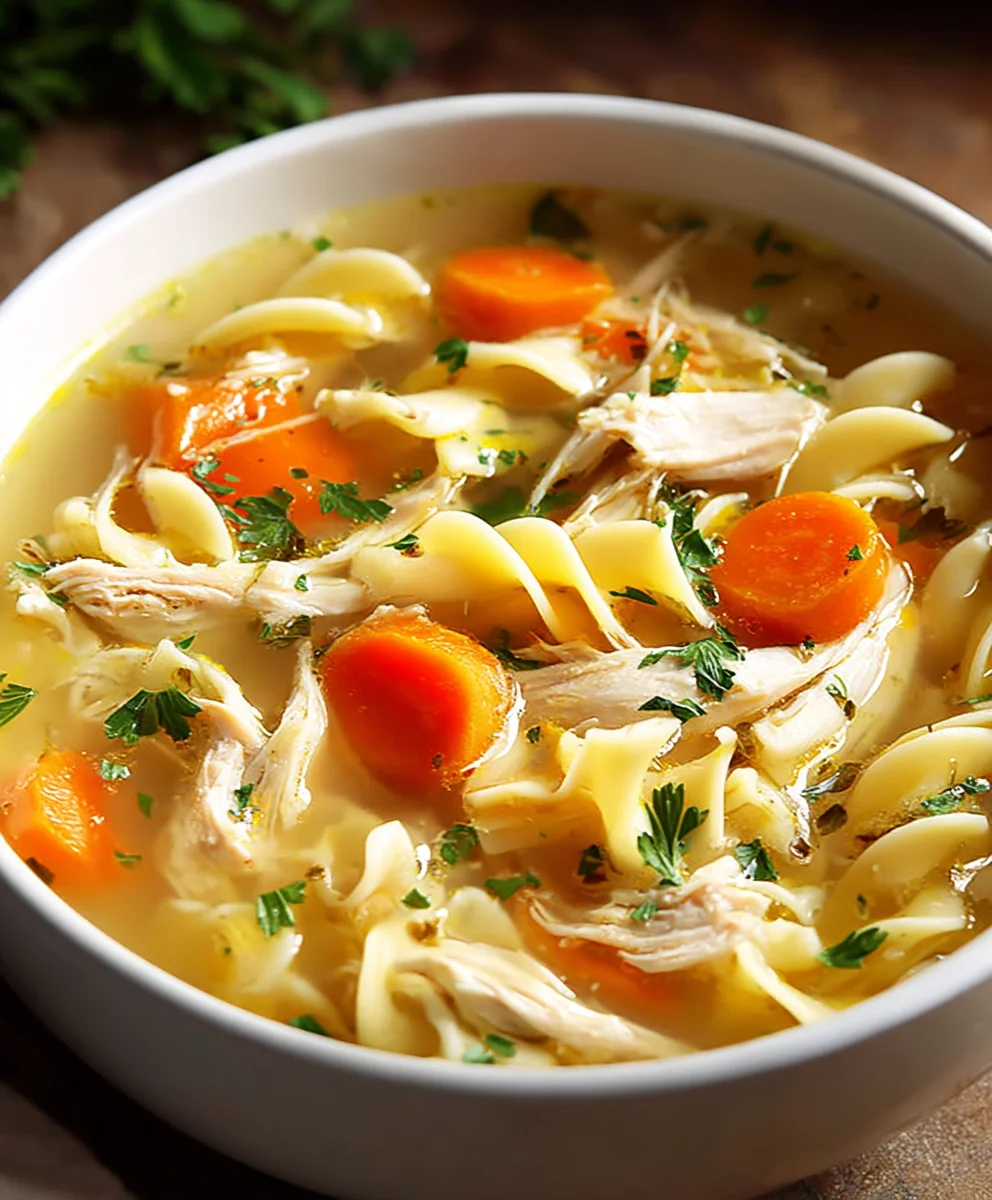 Soupe Poulet Nouilles Classique : Réconfort Mijoteuse Facile