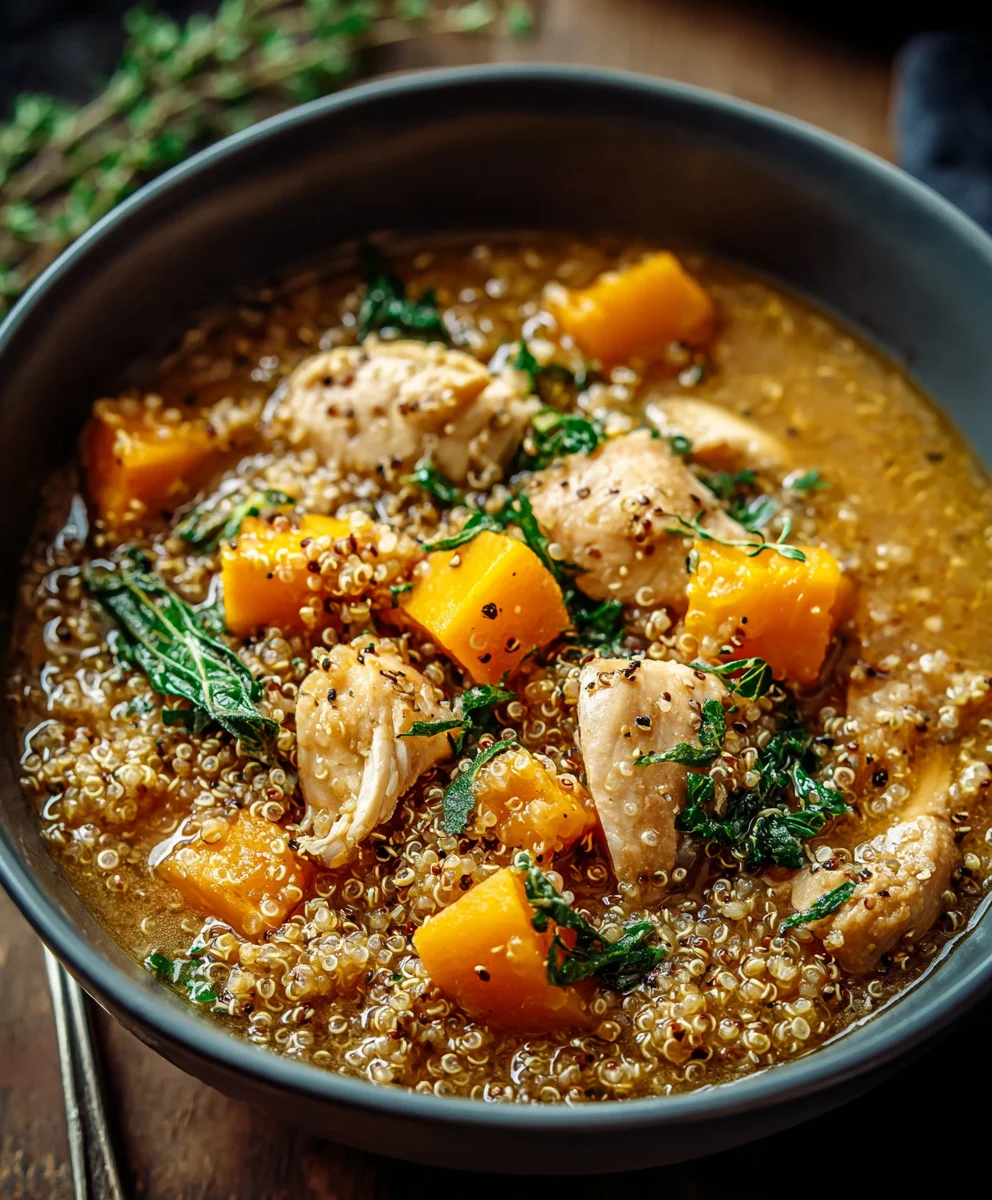 Délicieux Mijoté Hivernal : Poulet, Quinoa, Courge Butternut