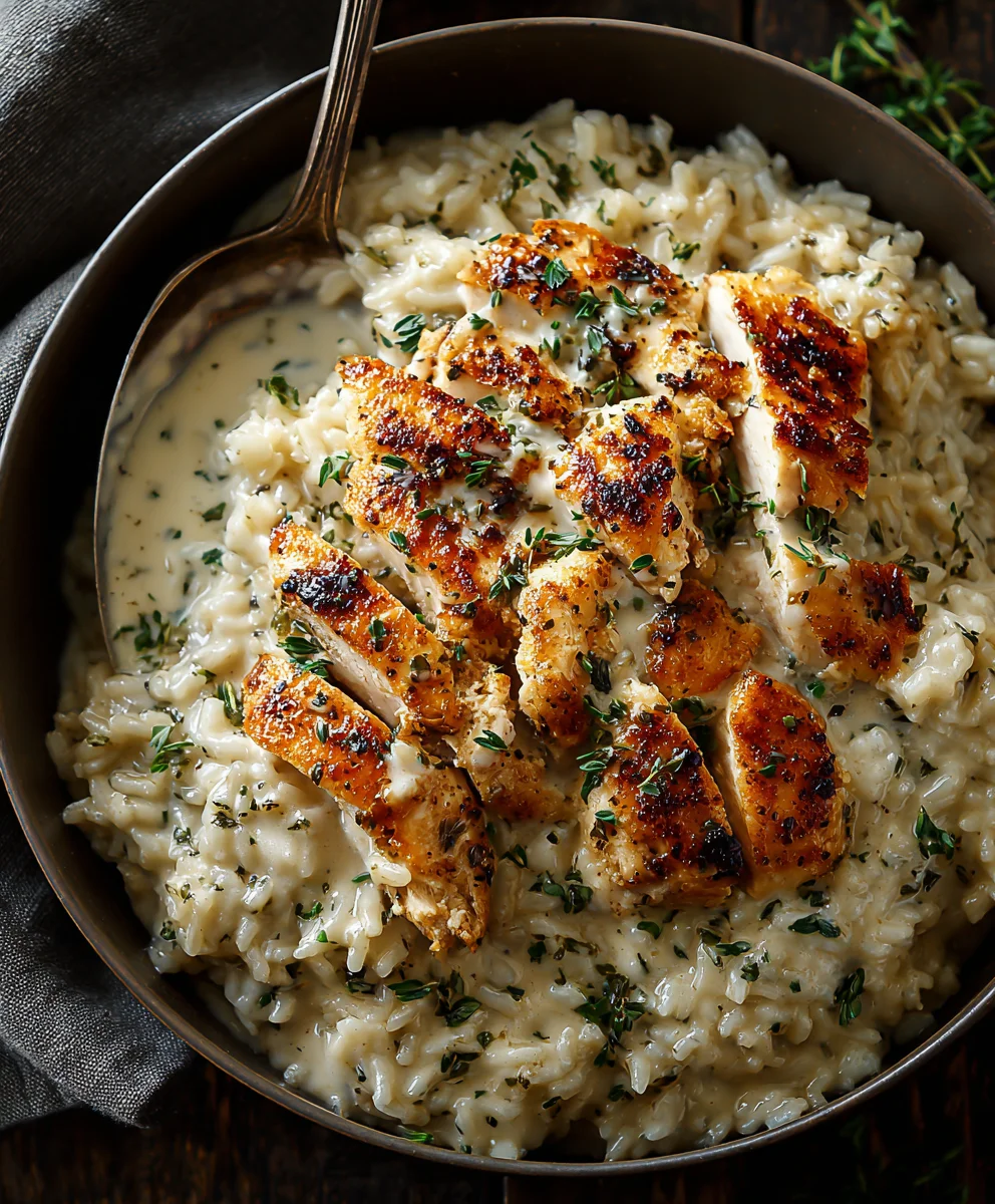 Riz Crémeux au Poulet et au Parmesan