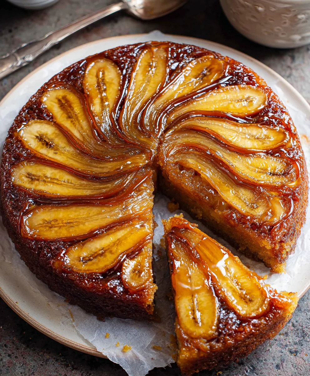 Gâteau Renversé Banane Caramélisée: Recette Irrésistible
