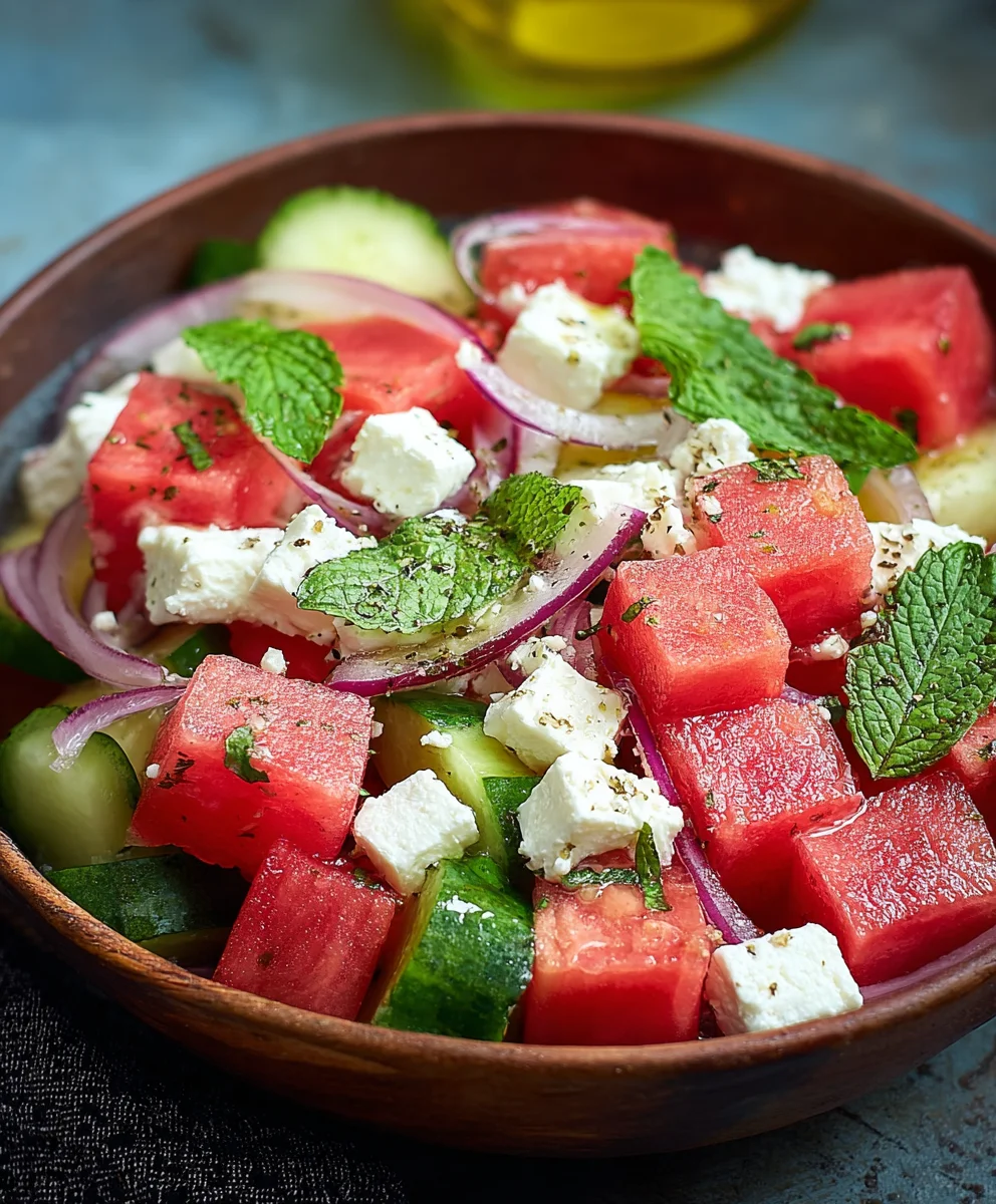 Salade Estivale Pastèque Feta Menthe : La Recette Fraîcheur