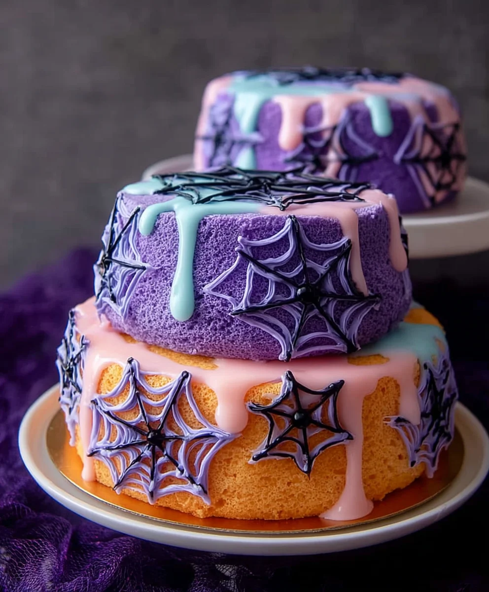 Gâteau Toile d'Araignée Pastel Enchanté pour Halloween