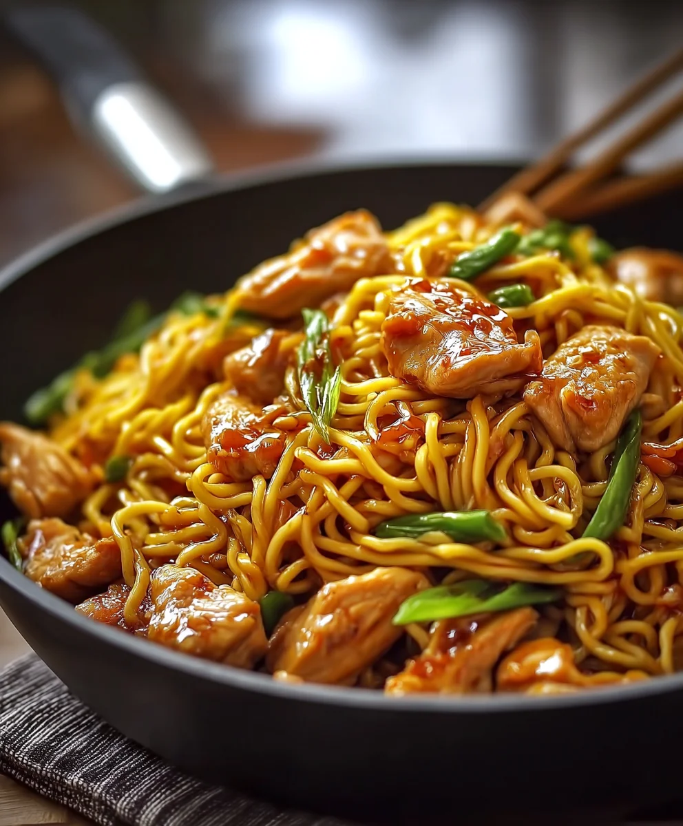 Nouilles Sautees Au Poulet Caramelise: Plat Facile & Rapide