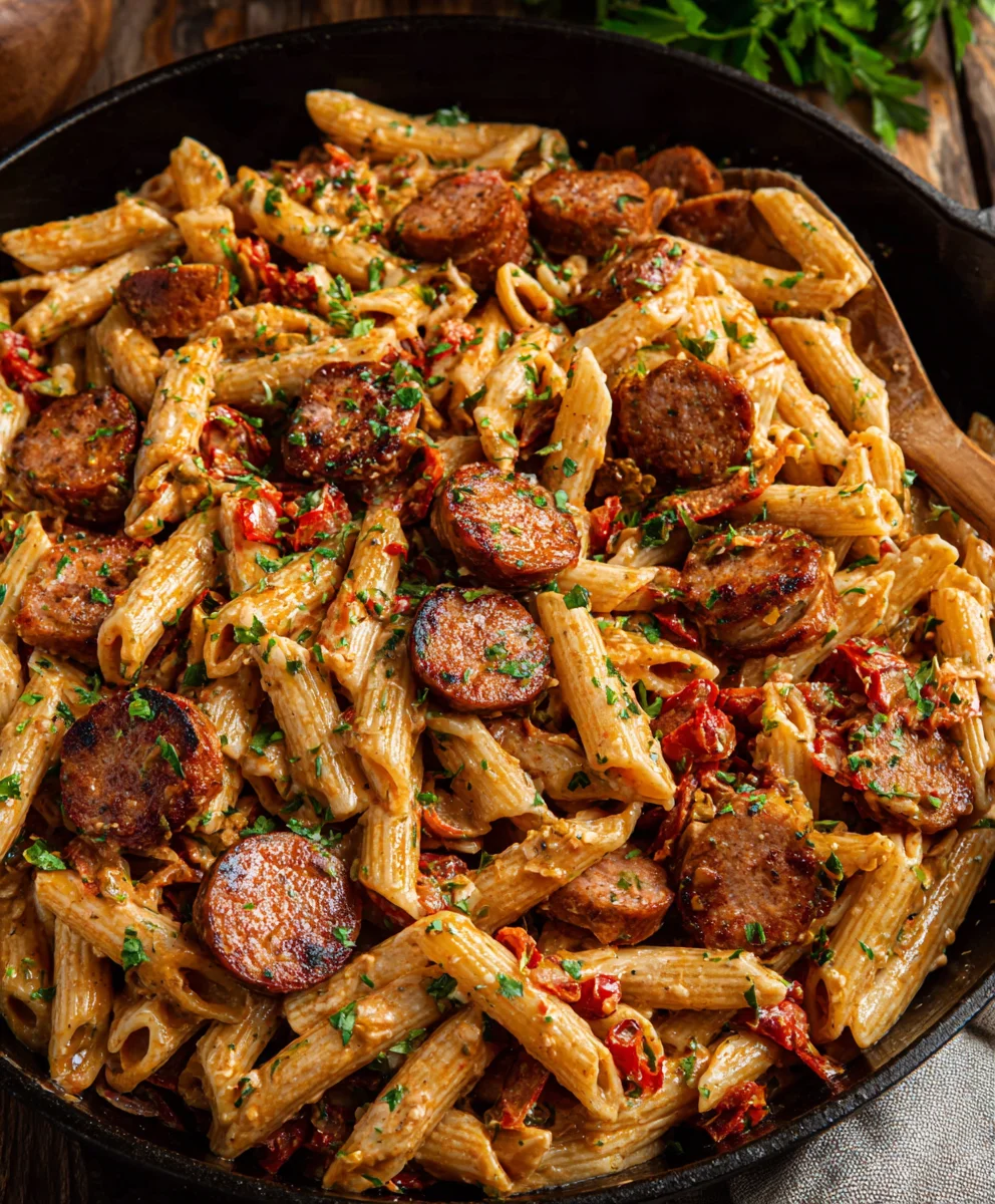 Pâtes Crémeuses Cajun à la Saucisse de Bœuf: Saveurs Épiques