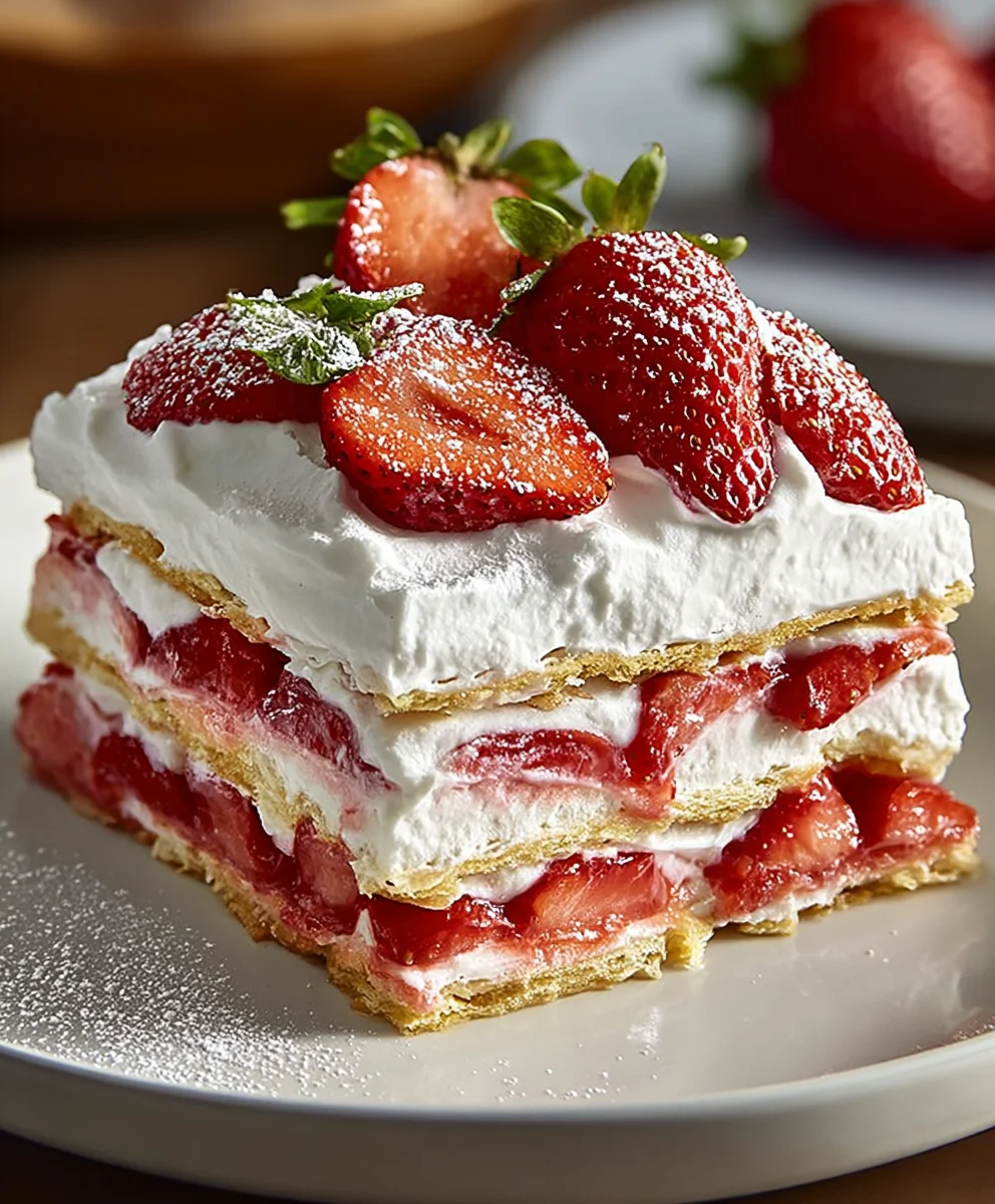 Irrésistible Lasagne Cheesecake Fraise sans Cuisson & Facile