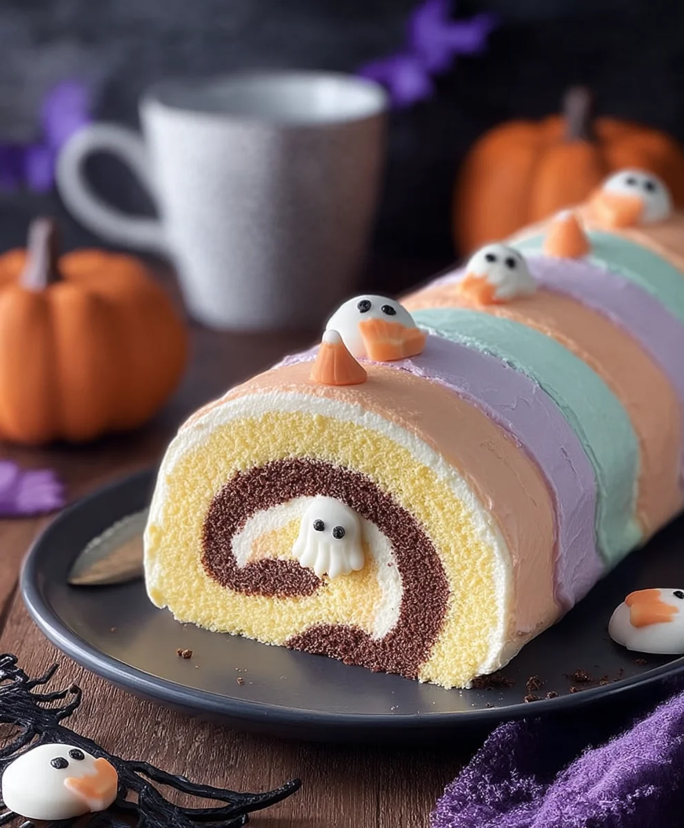 Rouleau de gâteau Halloween pastel : une recette effrayante !