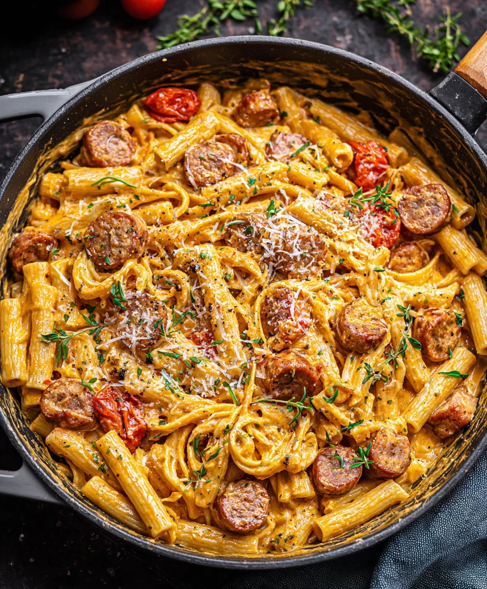 Pâtes Crémeuses Cajun Saucisse & Bœuf (30 min)