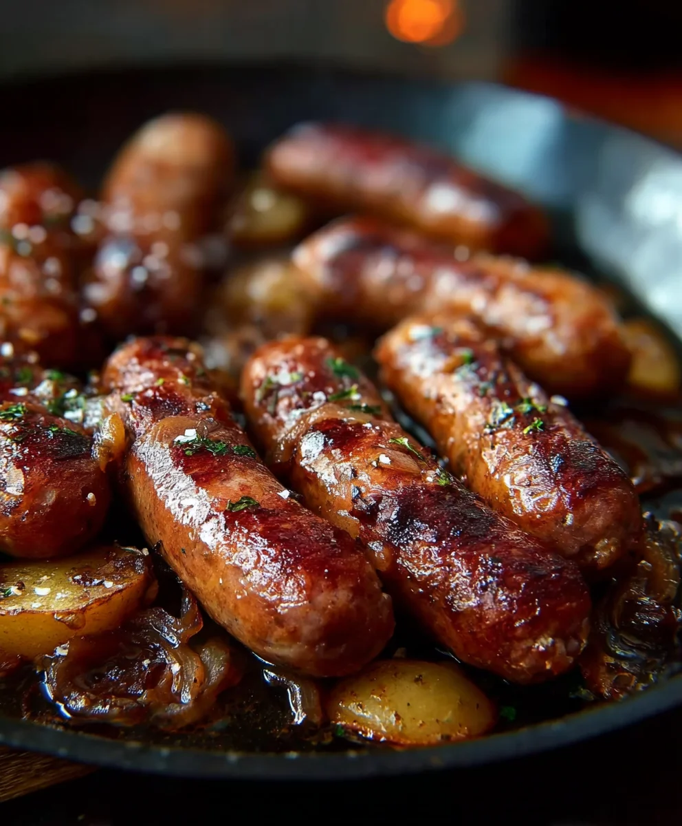 Saucisses, Bœuf & Pommes de Terre au Four : Recette Facile